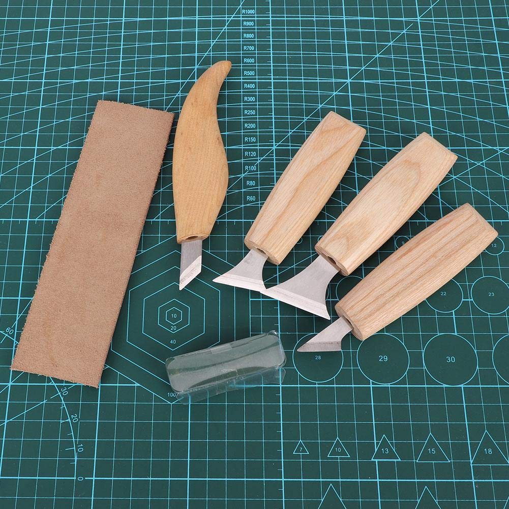 Set Di 7 Strumenti Per Intaglio Del Legno – Sgorbie E Coltelli Professionali In Acciaio Inox, Per Scultura, Falegnameria, Modellismo, Manici Ergonomic - 4
