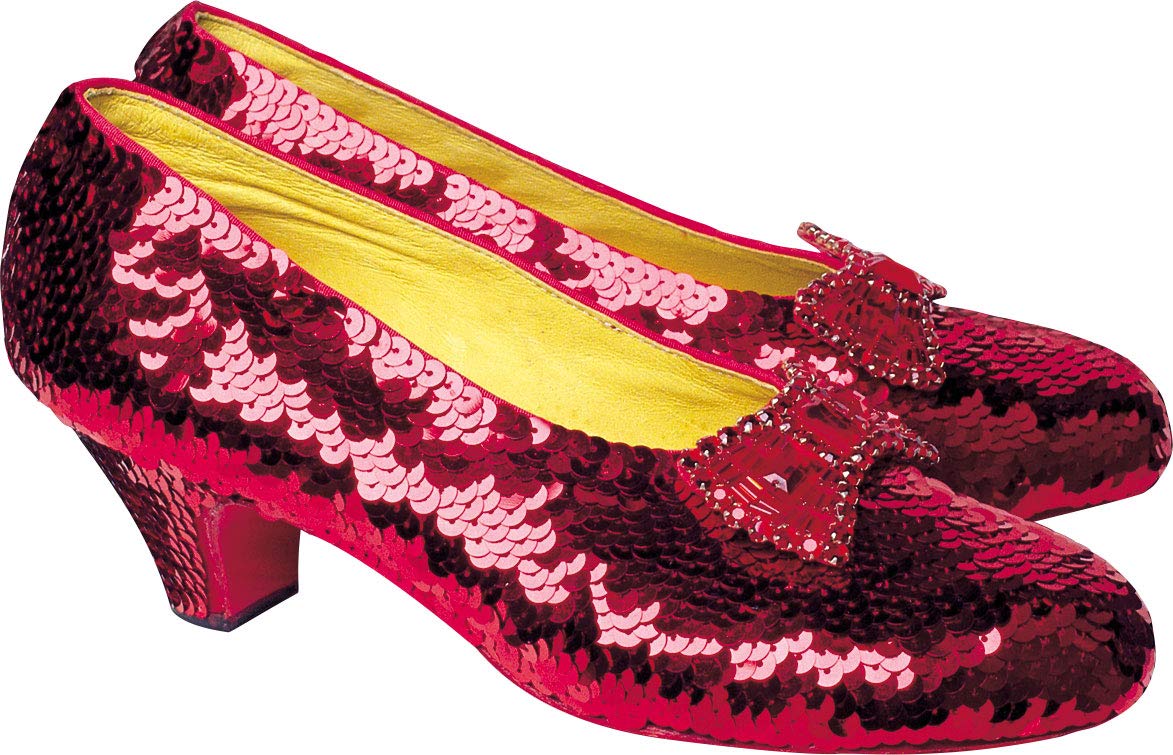 Paper House Productions 3" x 2" Wizard of Oz Die-Cut Ruby Slippers Shaped Magnet for Refrigerators and Lockers