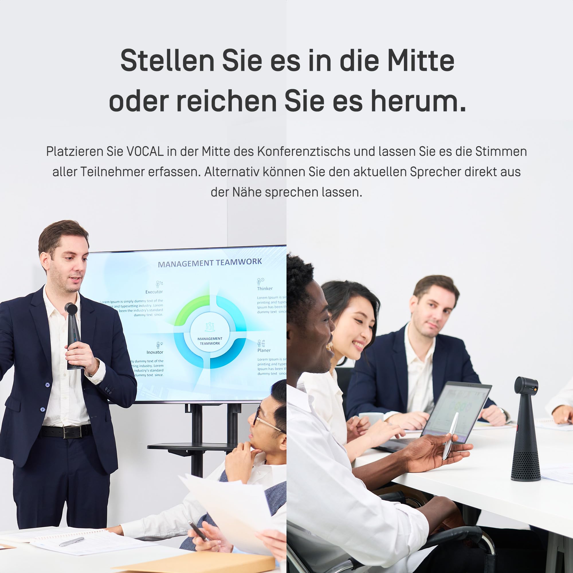 Ipevo Totem Vocal KI Bluetooth Freisprecheinrichtung