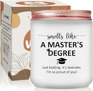 Candle, Masters Degree Graduation Gifts for Her Him - Congratulations Grad Gifts for MBA Graduates, Women, Men - Lavender Scented Candles