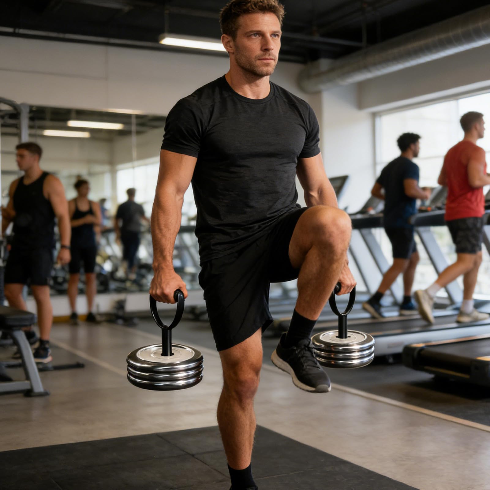 Uchwyt Kettlebell, regulowany chwytak do podnoszenia, nośność 99 kg, konwerter do płyt sztangowych, wytrzymały materiał stalowy z bezpiecznym zamkiem, akcesoria do sprzętu fitness, siłownia, siła