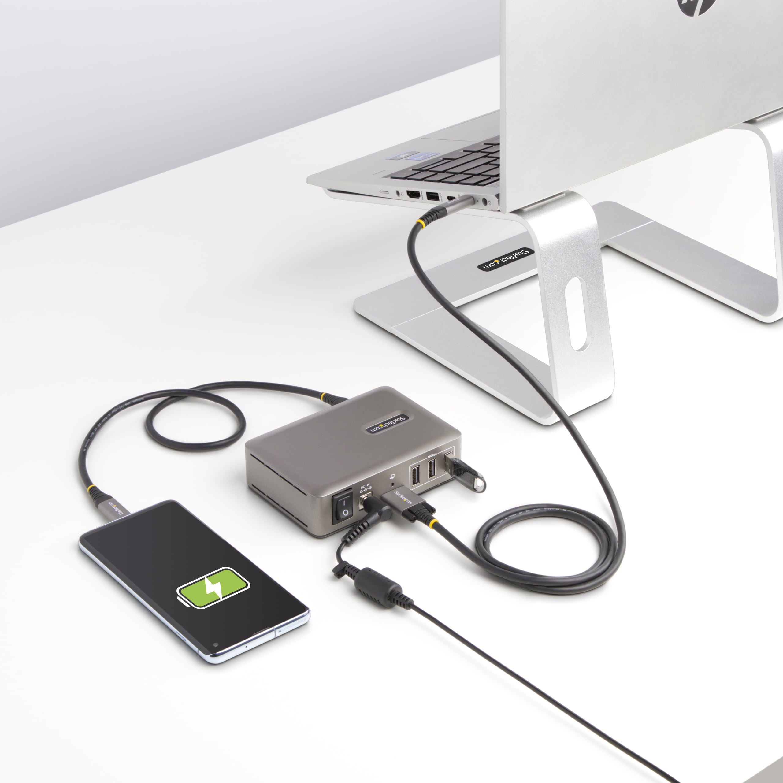 StarTech Hub USB-C 10 Porte 10Gbps 65W Autoalimentato (10G8A2CS-USB-C-HUB) | USB 3.1, Cavo Certificato USB-IF da 1m, Multipresa USB-C