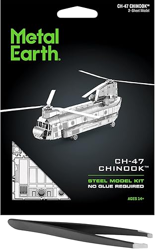 Metal Earth CH-47 Chinook Kit de modelo de metal 3D con pinzas Fascinaciones