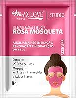 Máscara Rosa Mosqueta Max Love - Hidratação Profunda, Pele Macia e Aveludada - Sachet Facial 8g