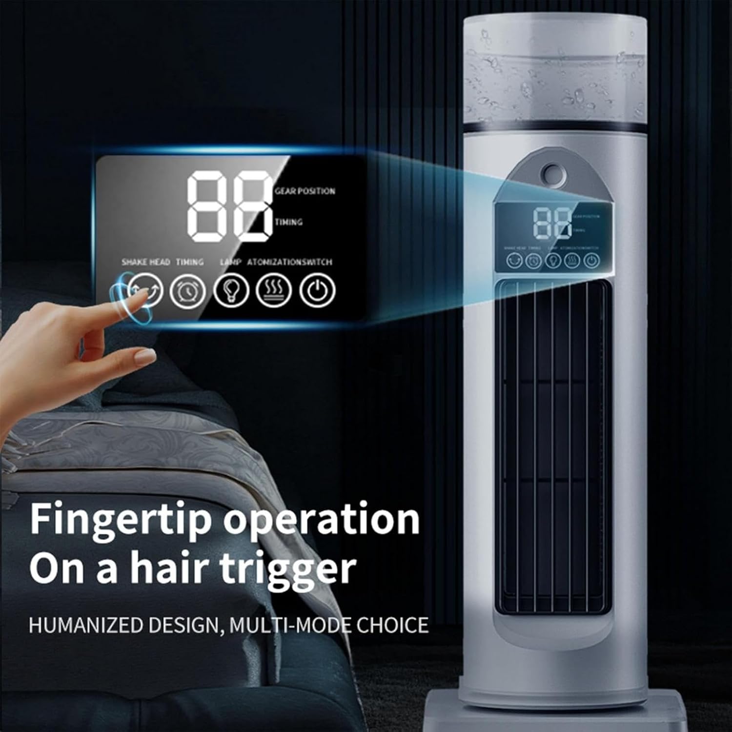 Bedroom Tower Fan - Smart Oscillating Tower Fan for Bedroom - 120-Degree Oscillating Silent Smart Cooler Ventilador for Home Dorm Offices Sleeping Outdoor