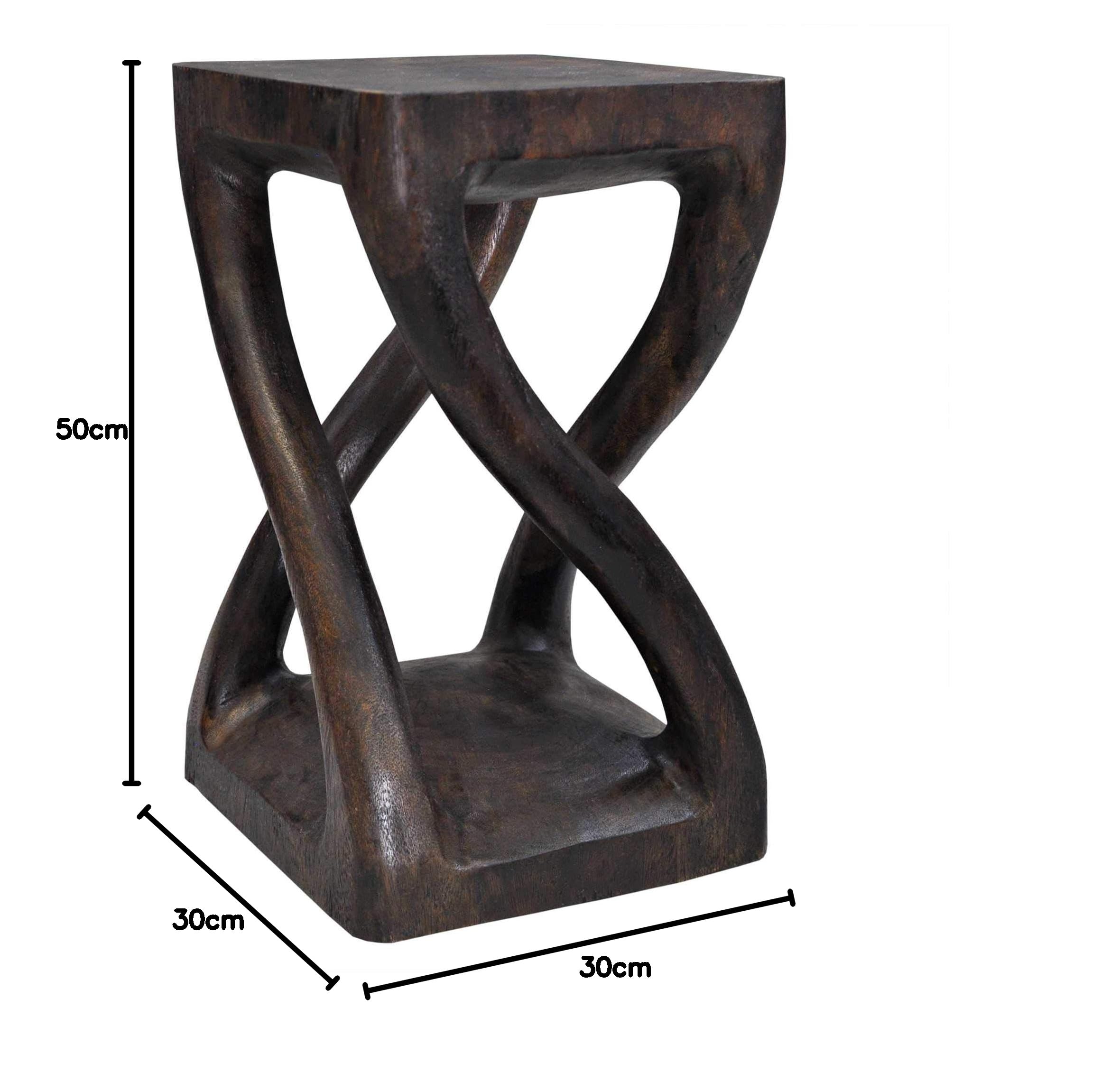 Petite Table de Salon en Bois Massif, décoration Artisanale fabriquée Main à partir d’Un Seul Morceau, guéridon, Porte Lampe ou Plante (13407)