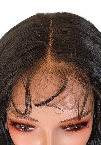 Miniatura 6 de Joe Green - Peluca de cabello sintético con encaje frontal HD en forma de Y de 5 pulgadas (corto, negro natural)