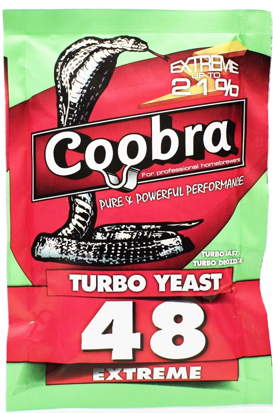 6 x Turbo Lievito alcole – Coobra 48 Extreme 135g, Lievito per fermentazione di zucchero o frutta, Spirito Lievito, Vodka Lievito