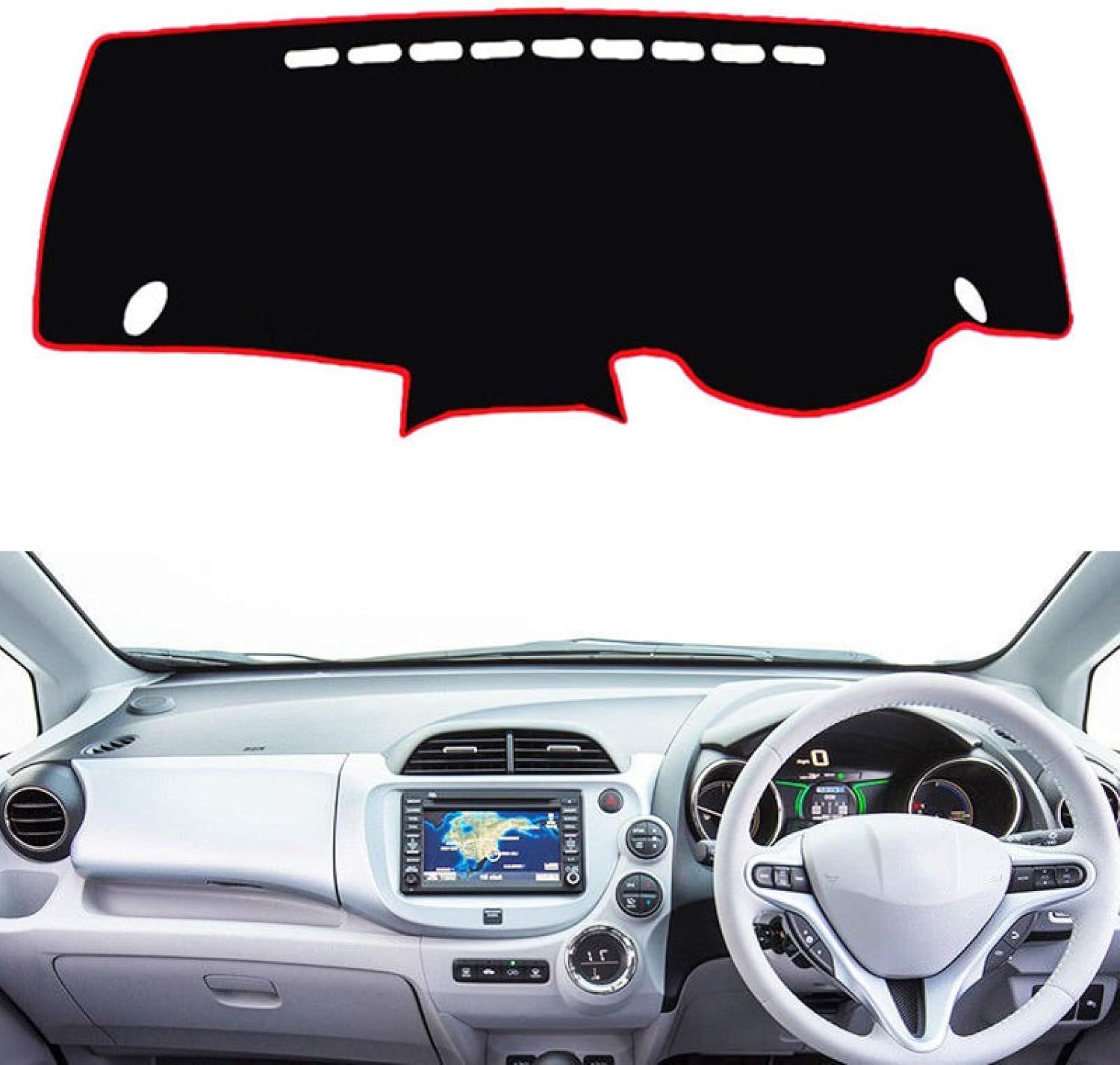 DdaiXQ Car Dashboard Mat For Fit Jazz 2009-2013, Anti Slip Anti Glare Dustproof Dashboard Cover Pad Protector Dash Cover Sunshade Dashmat