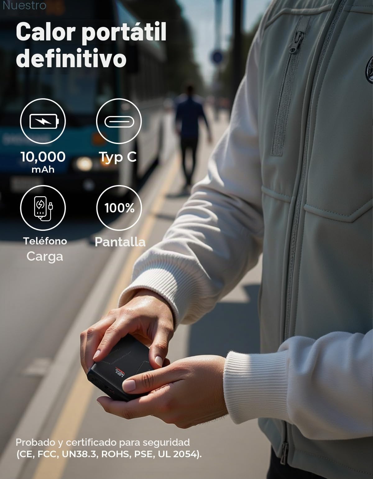 KEMIMOTO Chaleco Calefactable Hombre y Mujer, Chaleco Térido con Función de Calentamiento de Manos Batería 10000 mAh, 5 Zonas de Calefacción para Esquí, Pesca