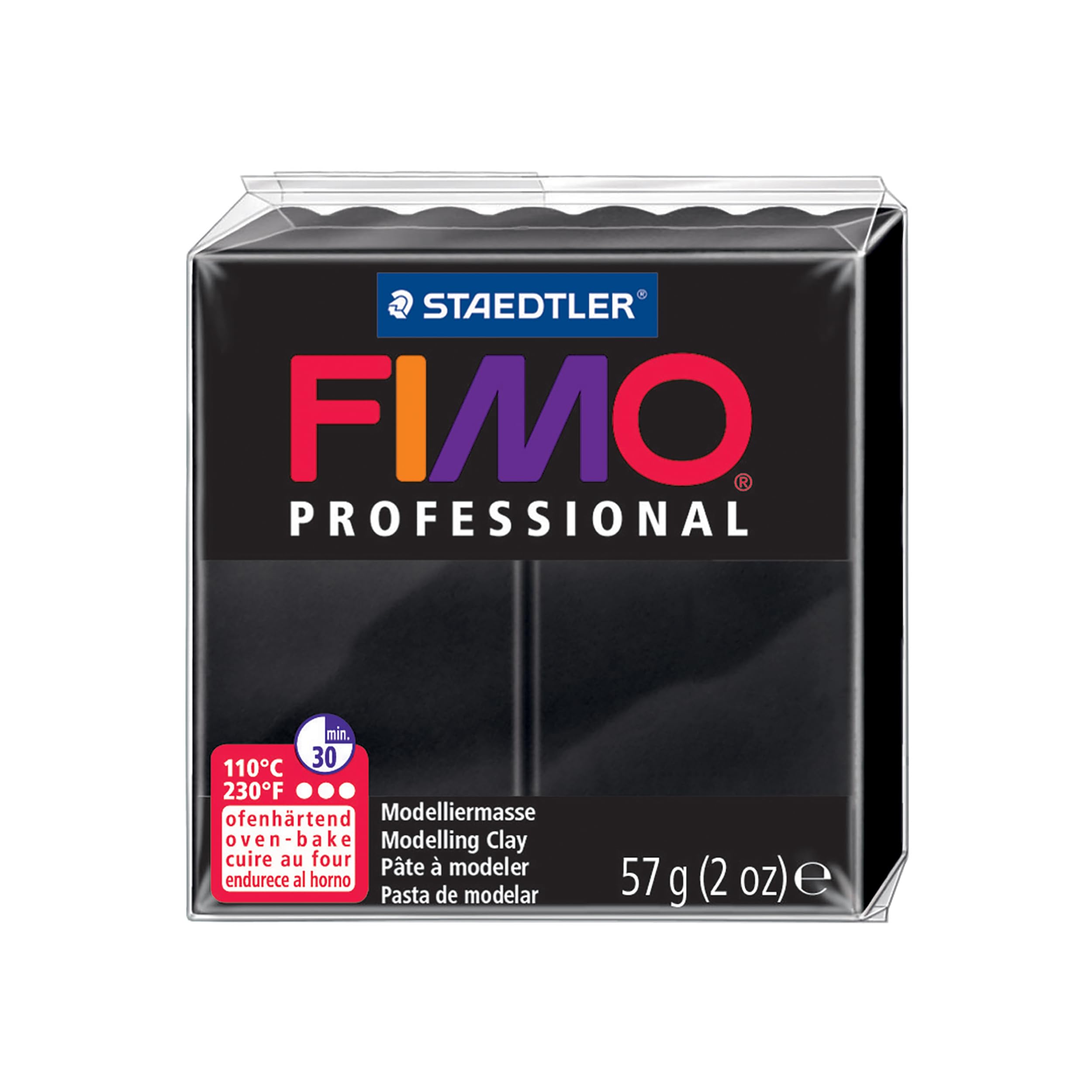 Staedtler Fimo Professional Oven Hardening Modelling Clay, 57G, Black