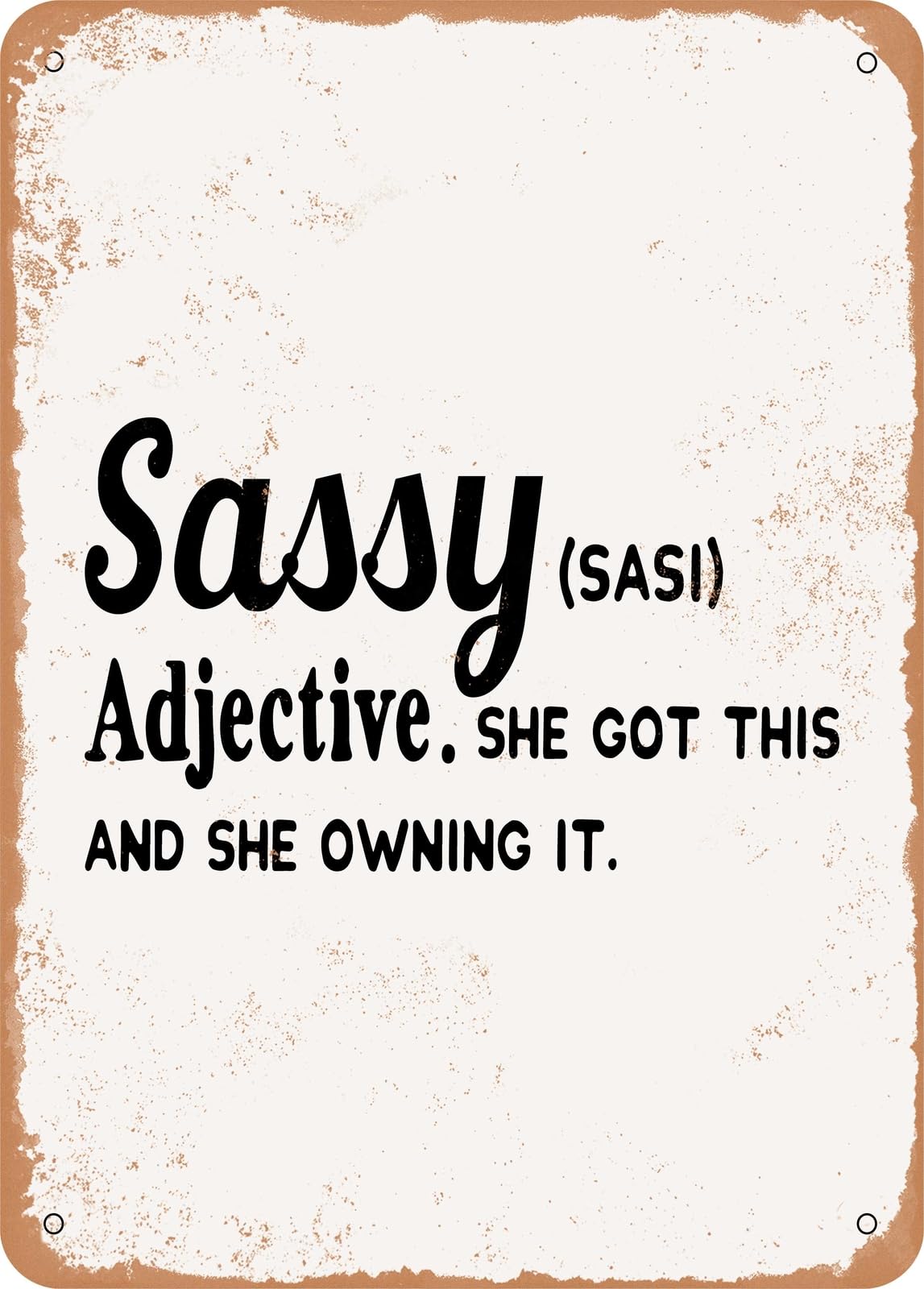 Miaomansenstore Metal Sign - Sassy She Got This And She Owning It - 2 - Vintage Rusty Look Home Decor