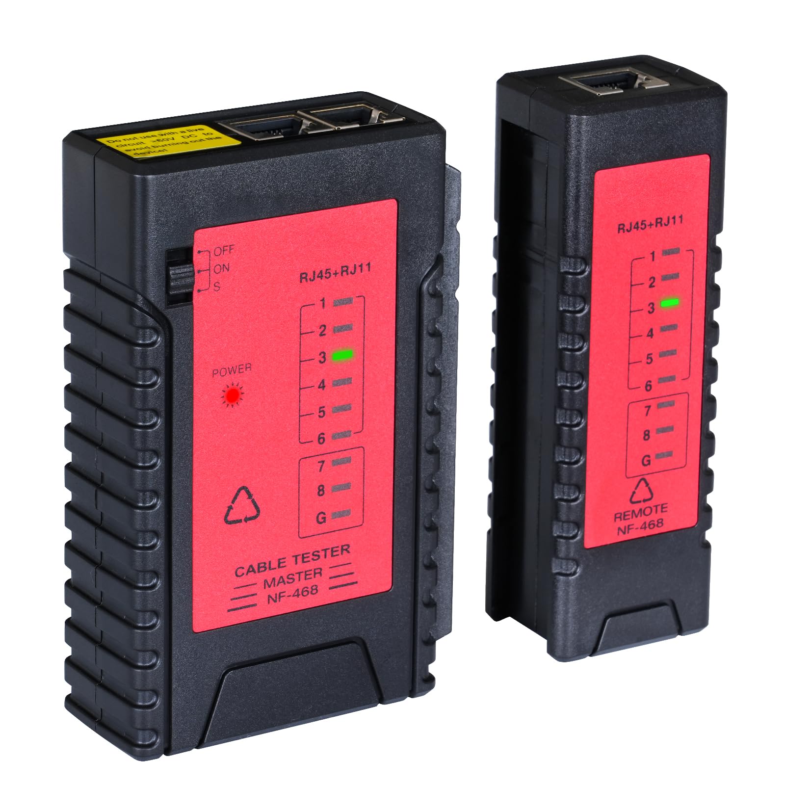 Incutex Ethernet Cable Tester Network Wire Tester for RJ45 RJ11 Cable Patch LAN, Phone Line Tester Tool, red-black