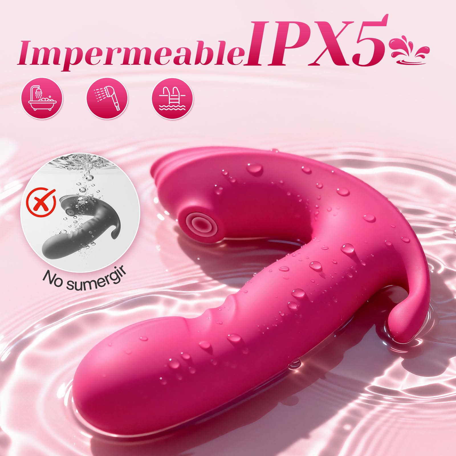 Vibradorador Mujer con Succionador de Clítoris Femenino, Estimulador Externo e Interno con Mando a Distancia, 10 Modos de Succión y 10 Vibraciones, Silicona Suave, IPX5 Resistente al Agua, Recargable