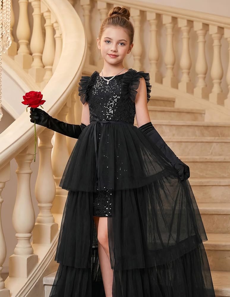 glitter frock dress GRACE KARIN Girls Black Sequin Halloween Party Maxi Fancy Dresses 6 midi dresses