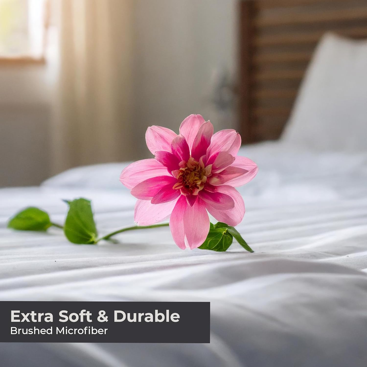 Sleepy Town Full Size Bed Sheets - 4 Piece - Full Sheet Set - Extra Soft, Comfy & Cooling - Easy Care - Shrinkage, Wrinkle & Fade Resistant - Brushed Microfiber - Deep Pocket Bed Sheets (Brown) - Image 3