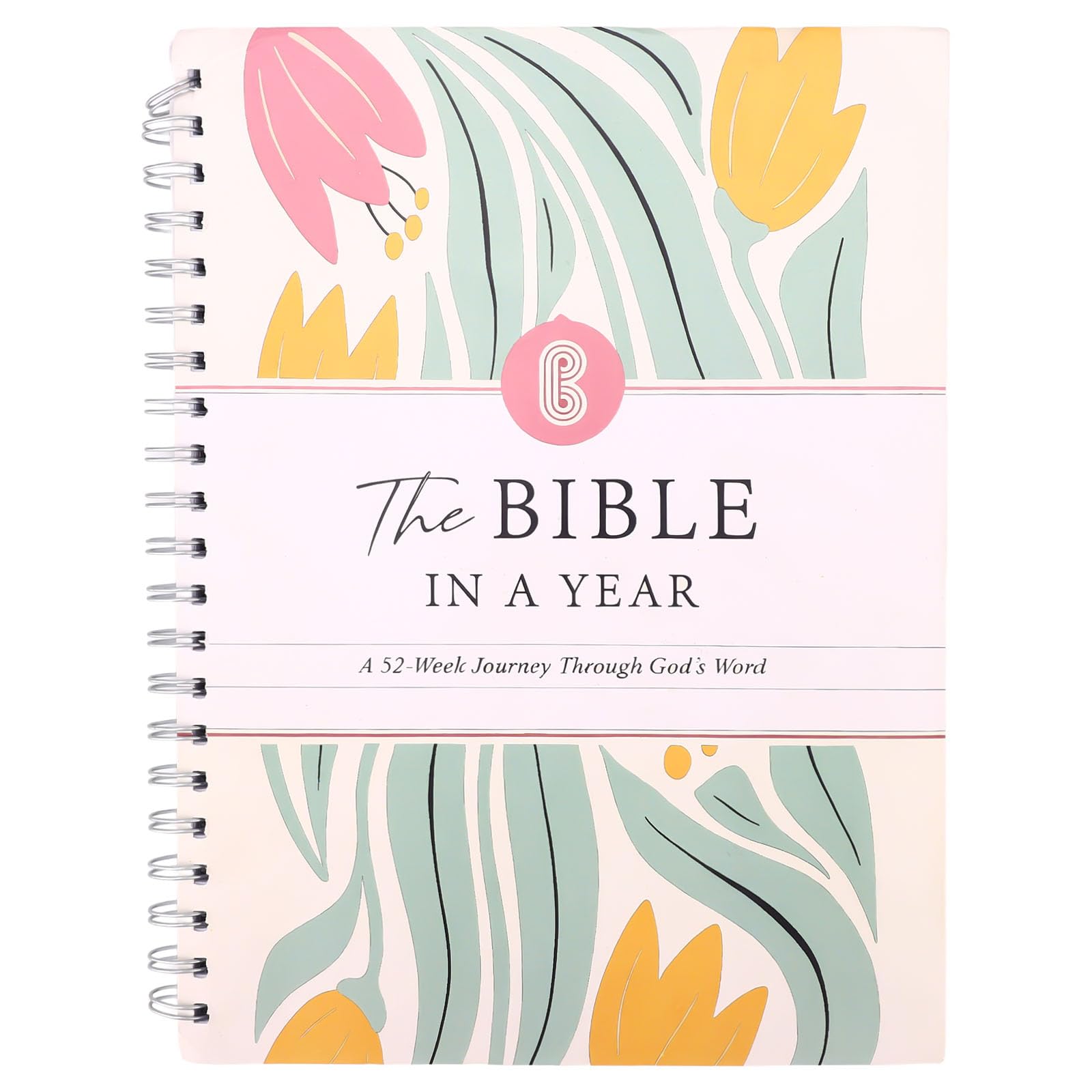 Sinbana The Bible in A Year, 52-Week Spiral Bible Study Journal Guide for Women Guided Reading Plan with Note Taking Space & Reflective Prompts for Spiritual Growth (A4)