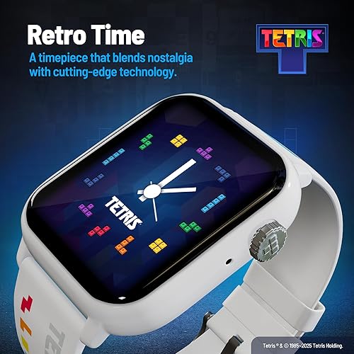 Miniatura 4 de Tetris My Play Watch - Reloj inteligente retro para juegos, sin WiFi o BT, Tetris integrado, caras de reloj personalizadas, sonido arcade clásico,