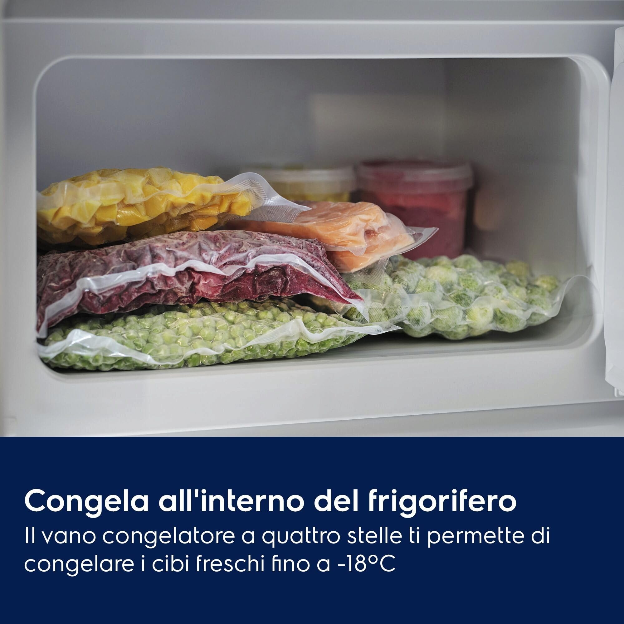 Electrolux LXB1SE11W0 Frigorifero a libera installazione Serie 500 OptiSpace, Ampio Spazio Interno, Ripiani e Cassetti Rimovibili, Organizzazione Flessibile, Frigo Capiente per Alimenti Voluminosi