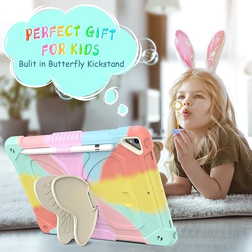 Miniatura 3 de Ambison Funda para iPad de 987 generación de 10.2 pulgadas con protector de pantalla de cristal, resistente a prueba de golpes, soporte de mariposa,