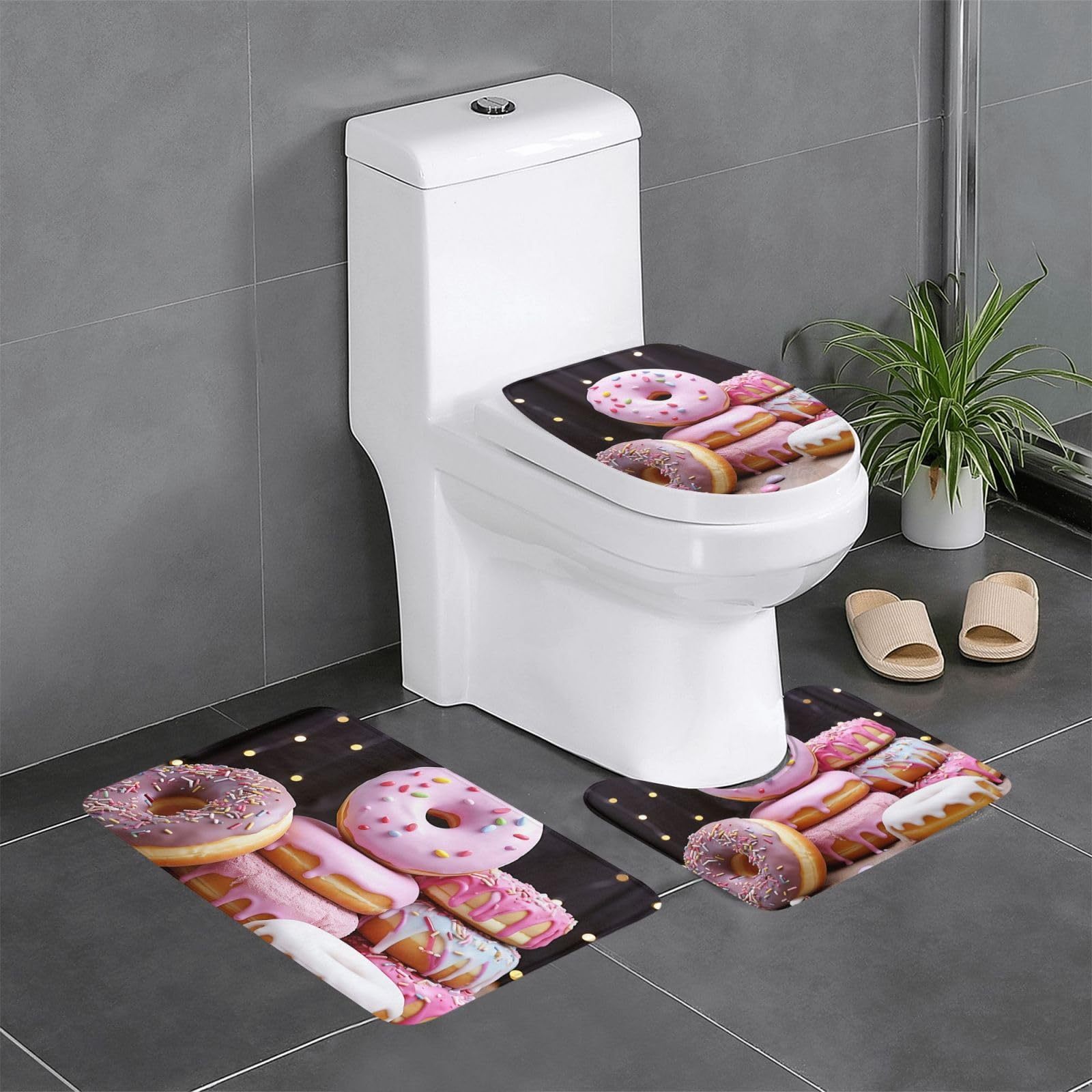 Tapis contour toilette doux gâteau beignet absorbant et confortable pour sol de salle de bain
