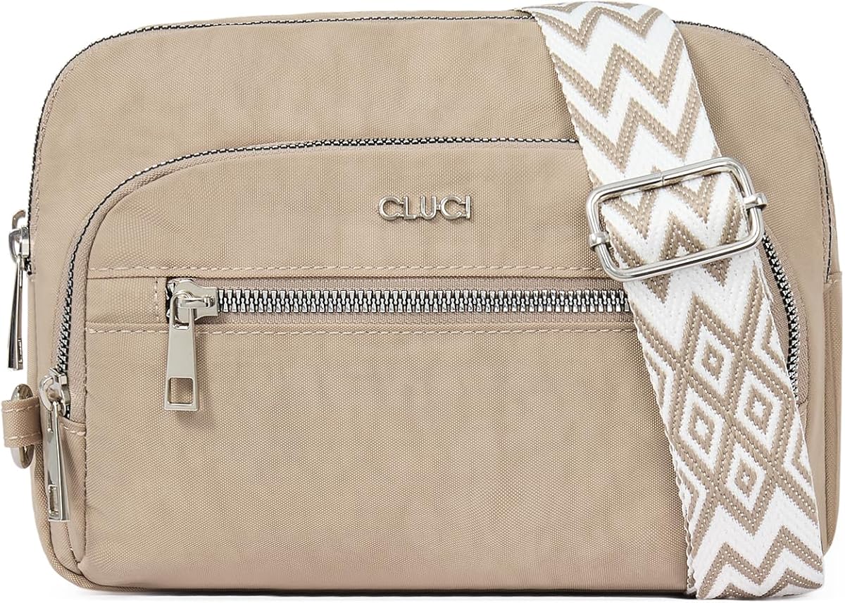 CLUCI Bolsos cruzados antirrobo para mujer, bolsos cruzados pequeños de viaje para mujer, bolso con cinturón de nailon RFID