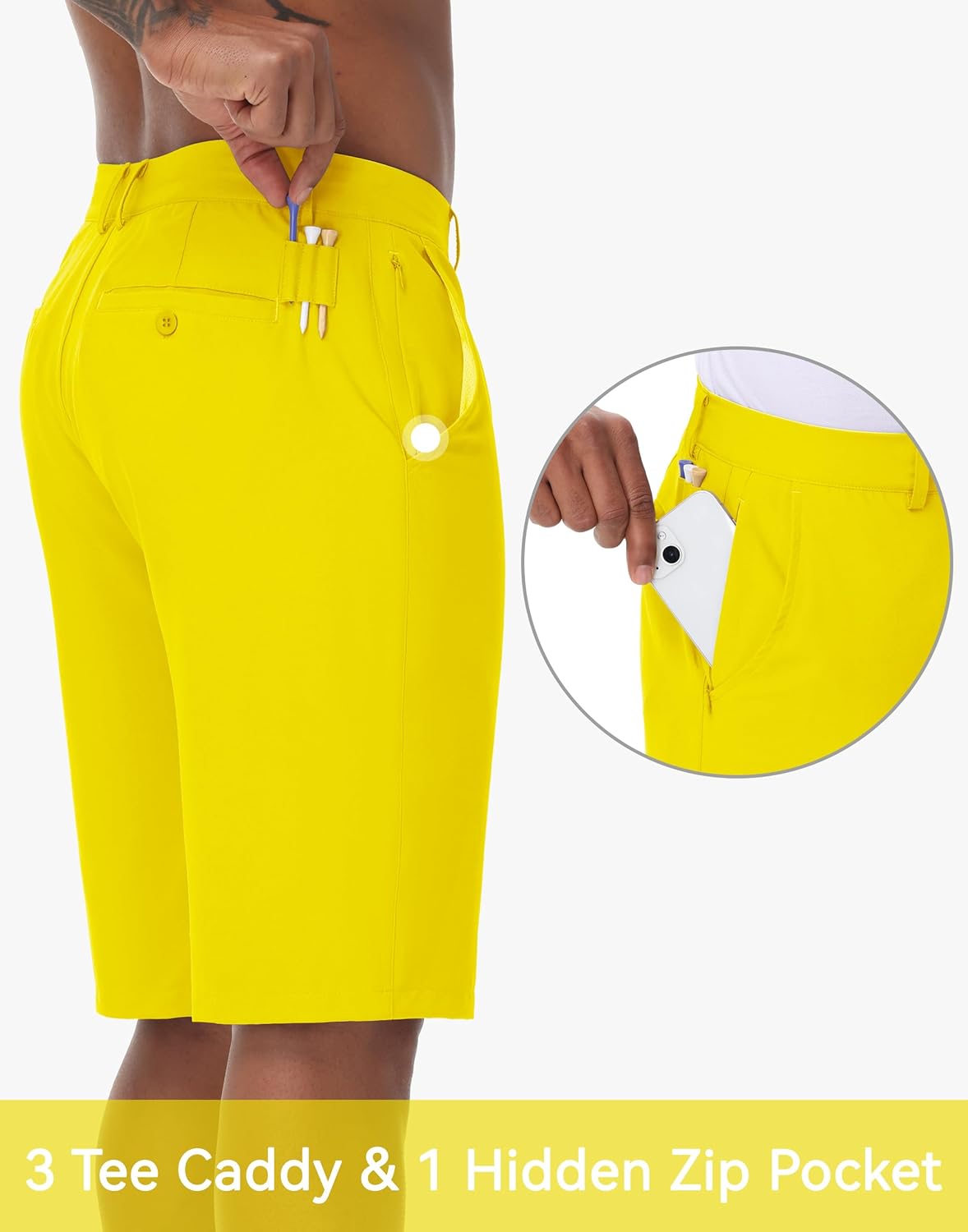 JWM Mens Golf Shorts 8"/11" Inseam - Stretch Lightweight Quick Dry Flat Front Hybrid Casual Dress Work Shorts with Zip Pocket