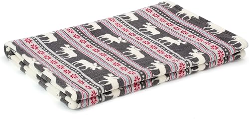 Miniatura 4 de Manta de bebé con diseño de alce de Navidad, fondo gris, suave, ligero, forro polar coral, 250GSM, 50 x 60