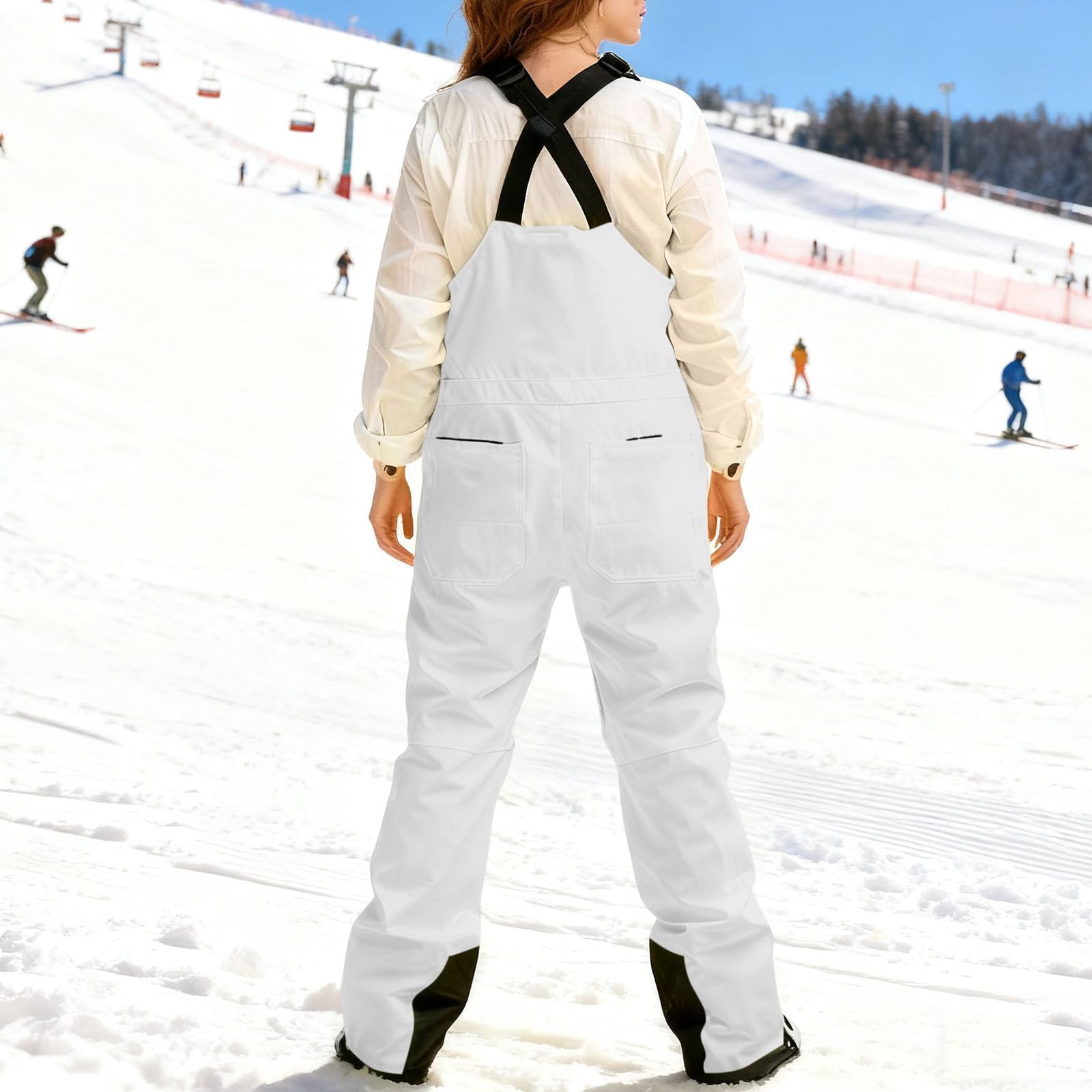Pantalon Nieve Mujer Impermeable Cálidos Esquí Baggy Multibolsillos