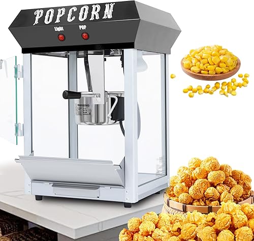 Miniatura 13 de Máquinas portátiles de palomitas de maíz para encimera, máquina vintage para hacer palomitas de maíz con hervidor de 8 onzas, máquina de palomitas