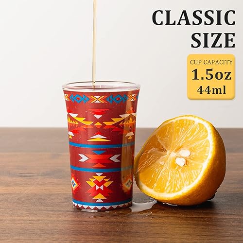 Miniatura 3 de Juego de 4 vasos de chupito transparentes con base pesada del suroeste y aptos para lavavajillas para licores, whisky, tequila, vodka, fiesta y