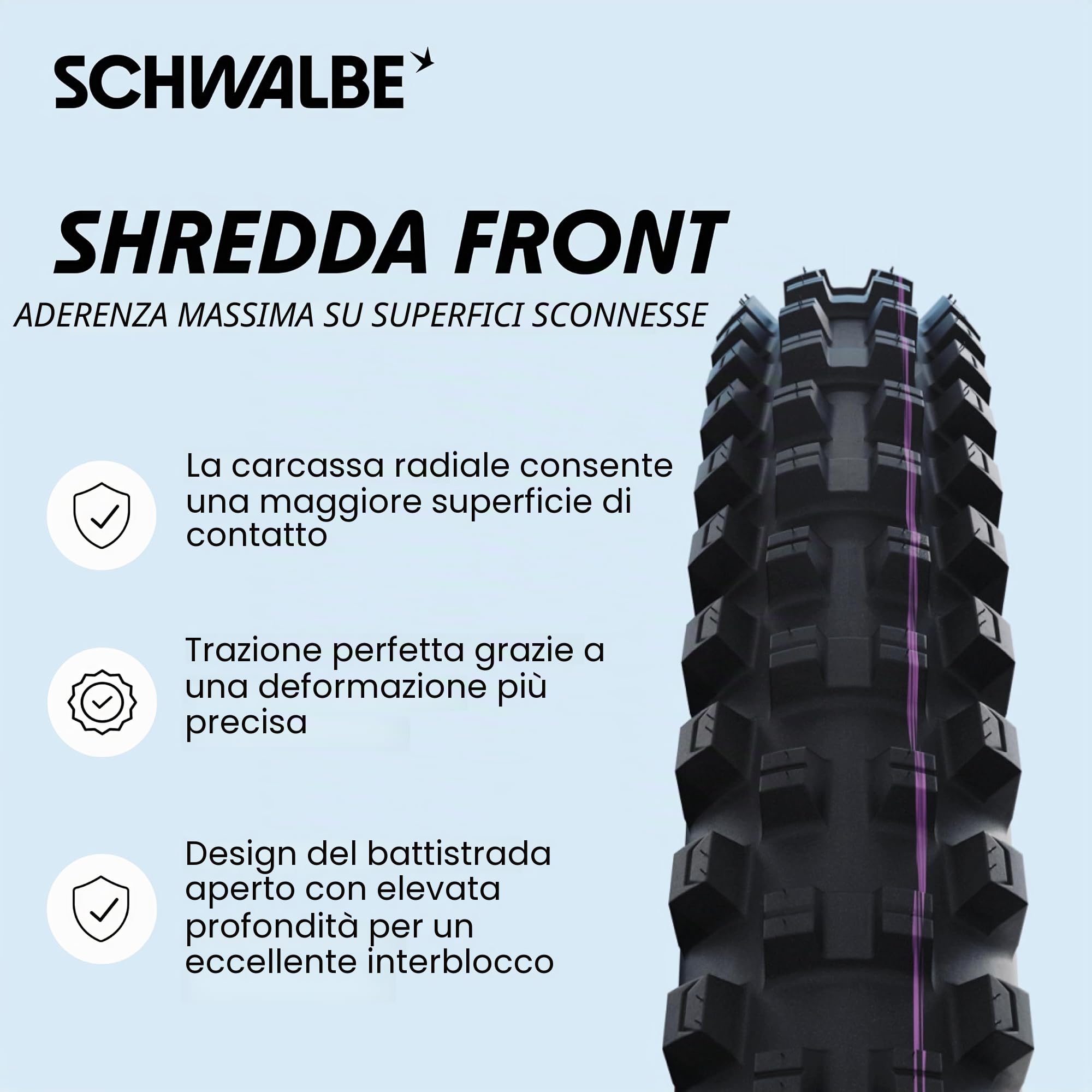 Schwalbe Faltreifen Shredda Front HS 639 // 64-622, Farbe:schwarz, 29x2,50