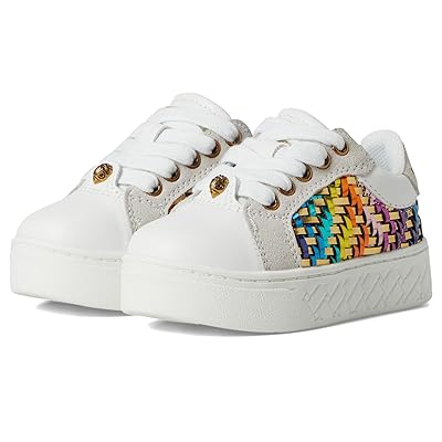 Kurt Geiger London Kids Mini Kensington Cupsole (Toddler) Girls Shoes White Gold
