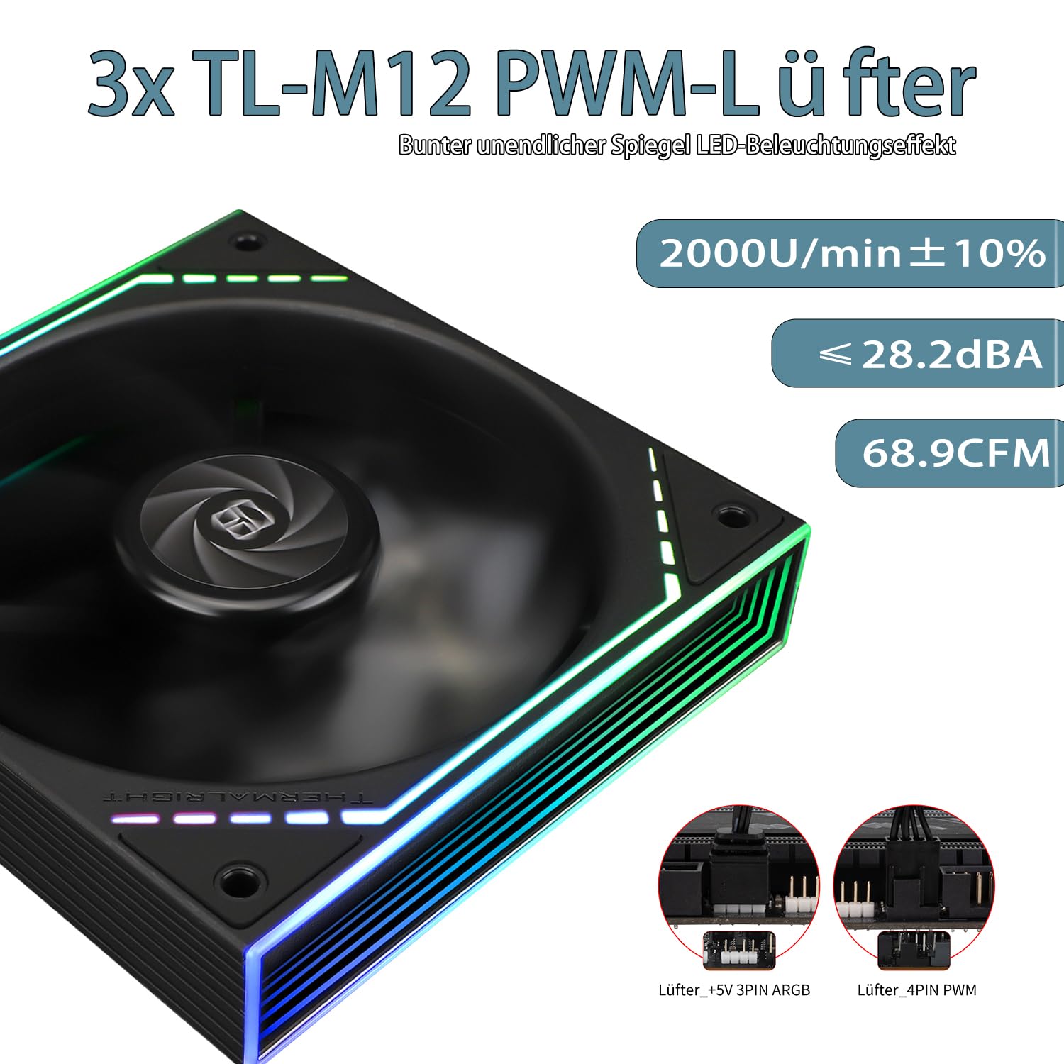 TR-Thermalright Frozen Infinity 360 Noir Refroidisseur de processeur à liquide, refroidisseur Aio 360 mm - Effet lumineux Infinity Mirror, 2000 tr/min, pour AM4/AM5, Intel LGA1851/1700/115x