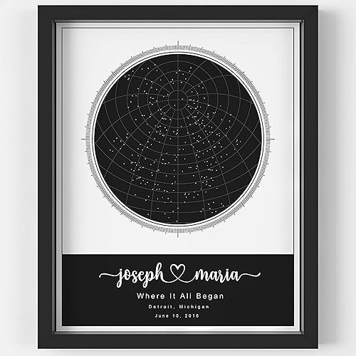 Miniatura 5 de Personalized Star Map With Specific Dates & Place - Custom Constellation Map Print, Unframed - Special Occasion Star Chart Wall Art - Great