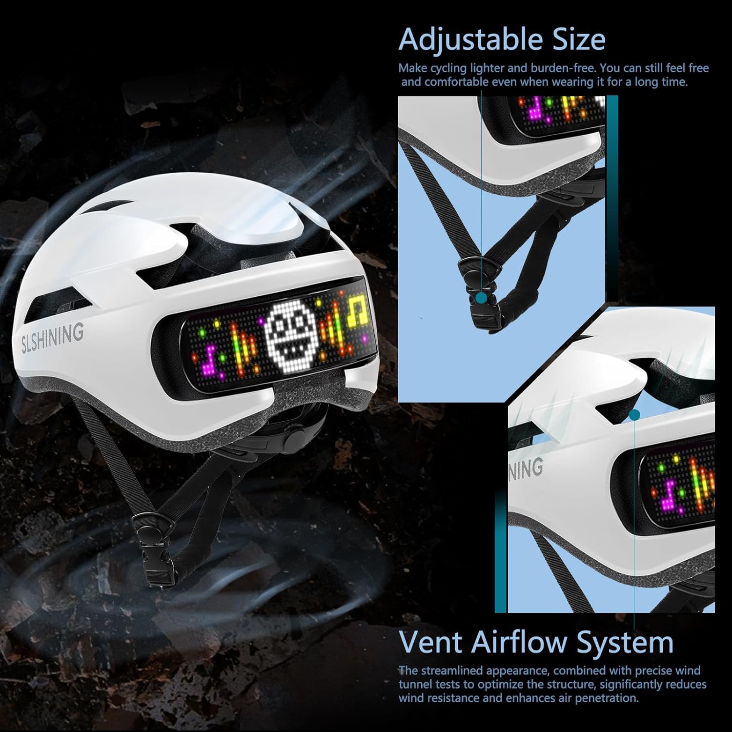 AIGLUN Smart Bike Helmet | Speed Display and Back LED Lights with Turn Signals| Road Bicycle Helmets for Adults: Men, Women