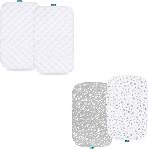 Funda impermeable para colchón de moisés, viscosa hecha de bambú y sábanas de moisés compatibles con KoolerThings (3 en 1) moisés de bebé, sábanas