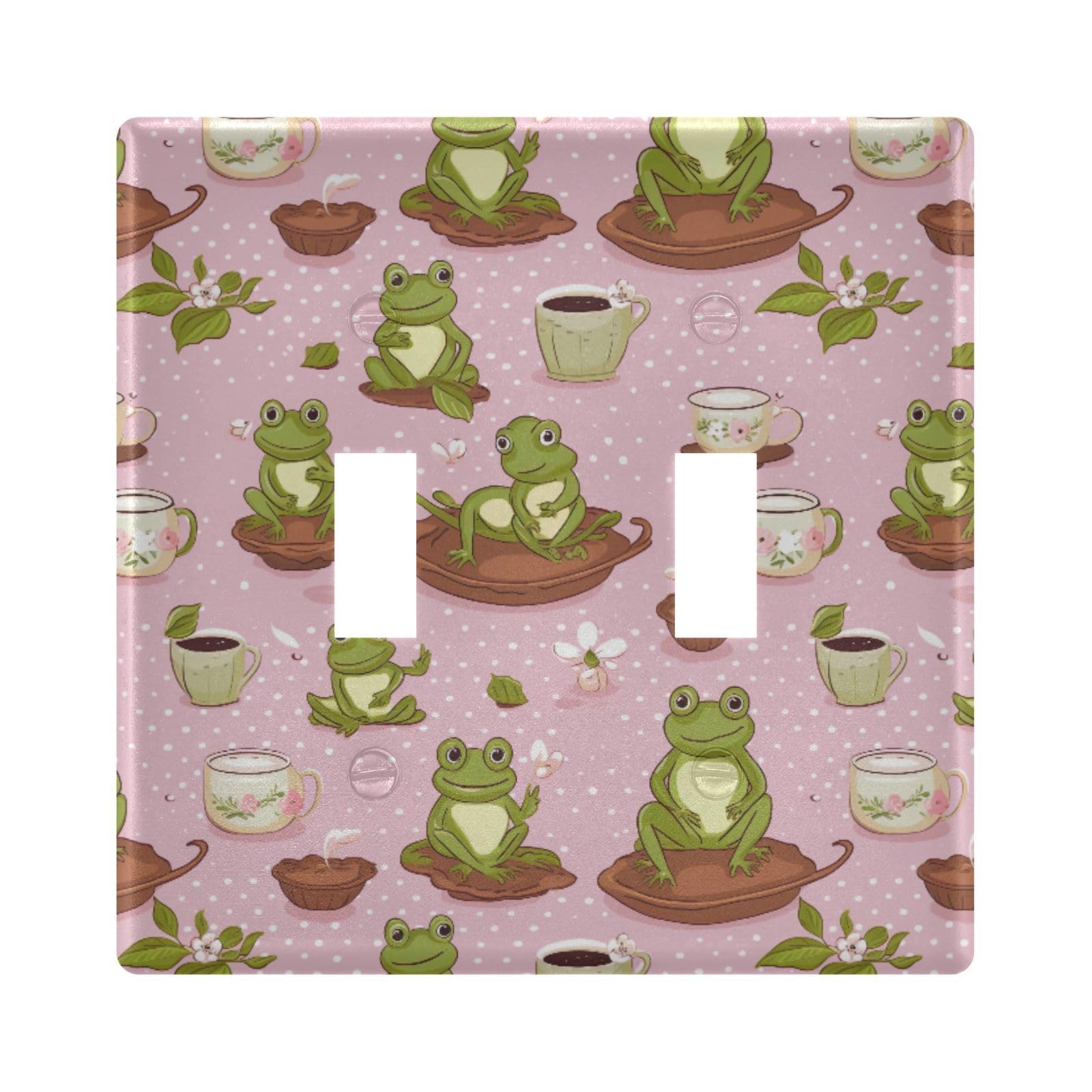 UMIRIKO Cute Frog Light Switch Cover Plate Covers Decorative Double Toggle Home Decor 202a8657
