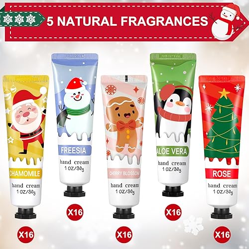 Miniatura 2 de Swiffen Juego de 80 piezas de crema de manos de Navidad para manos secas y agrietadas, fragancia de plantas naturales, loción de manos de karité,