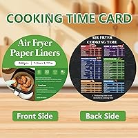 Vista 5 de 200 forros desechables para freidora de aire, redondos, antiadherentes, de 7.9 pulgadas, papel pergamino de grado alimenticio para freidoras de aire