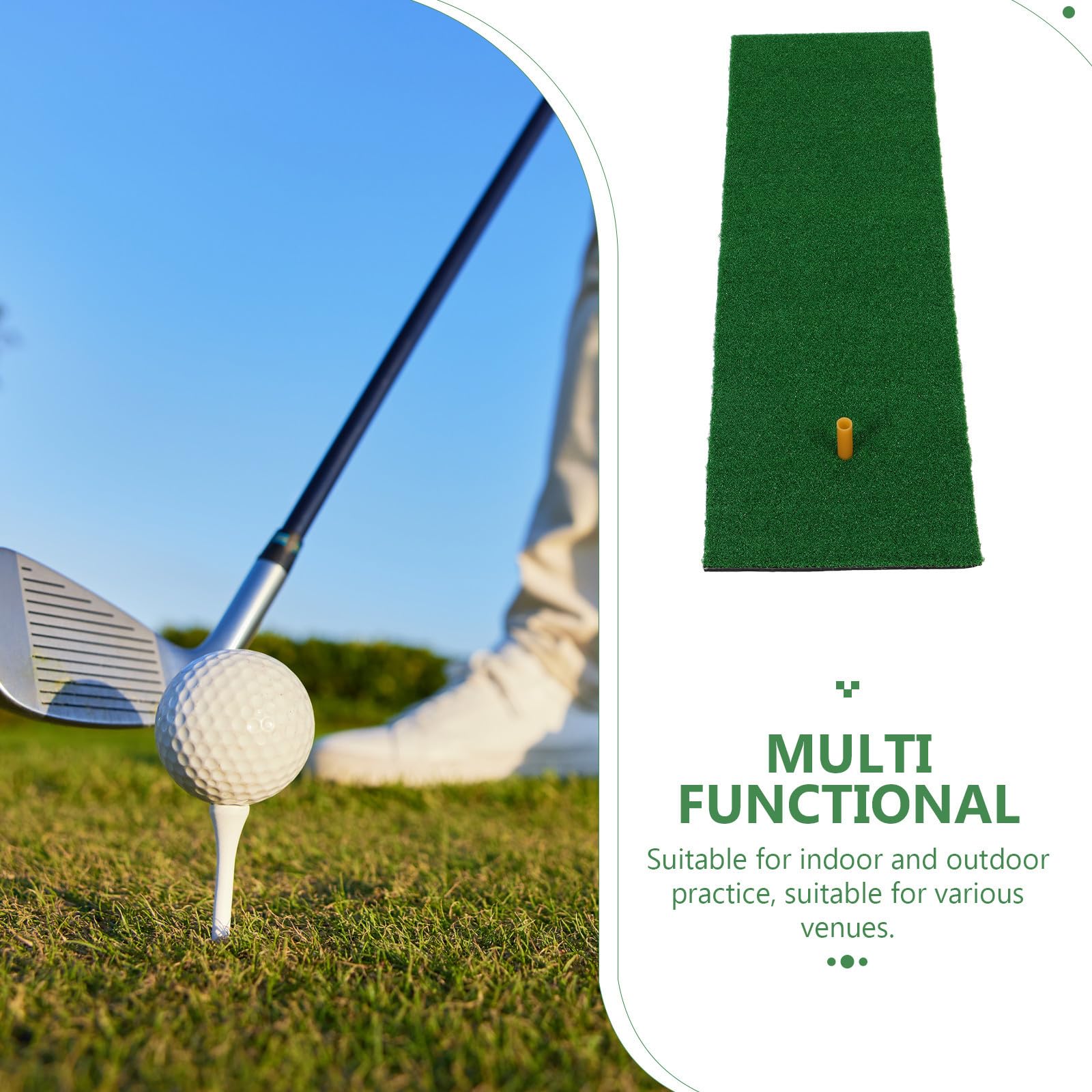 Golf Abschlagmatte für Golftraining, Faltbar, Tragbar, Grün