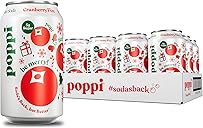 poppi Sparkling Prebiotic Soda Beverage with Apple Cider Vinegar, Seltzer Water and Fruit Juice, Cranberry Fizz Flavor, 12 Fl Oz, Pack of 12, Packaging May Vary