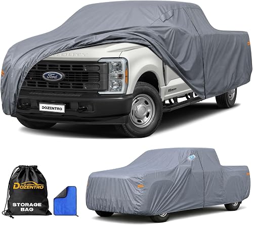Multi-Layer Car Cover Custom Fit for F250/F350 SuperCab LB 8' (1999-2026), 100% Waterproof All Weather for Automobiles, Gift with Towel, Heavy Duty Car Covers for Sun UV Protection with Door Zipper. - (size: Custom Fit Ford F-250/F-350 SuperCab LB)