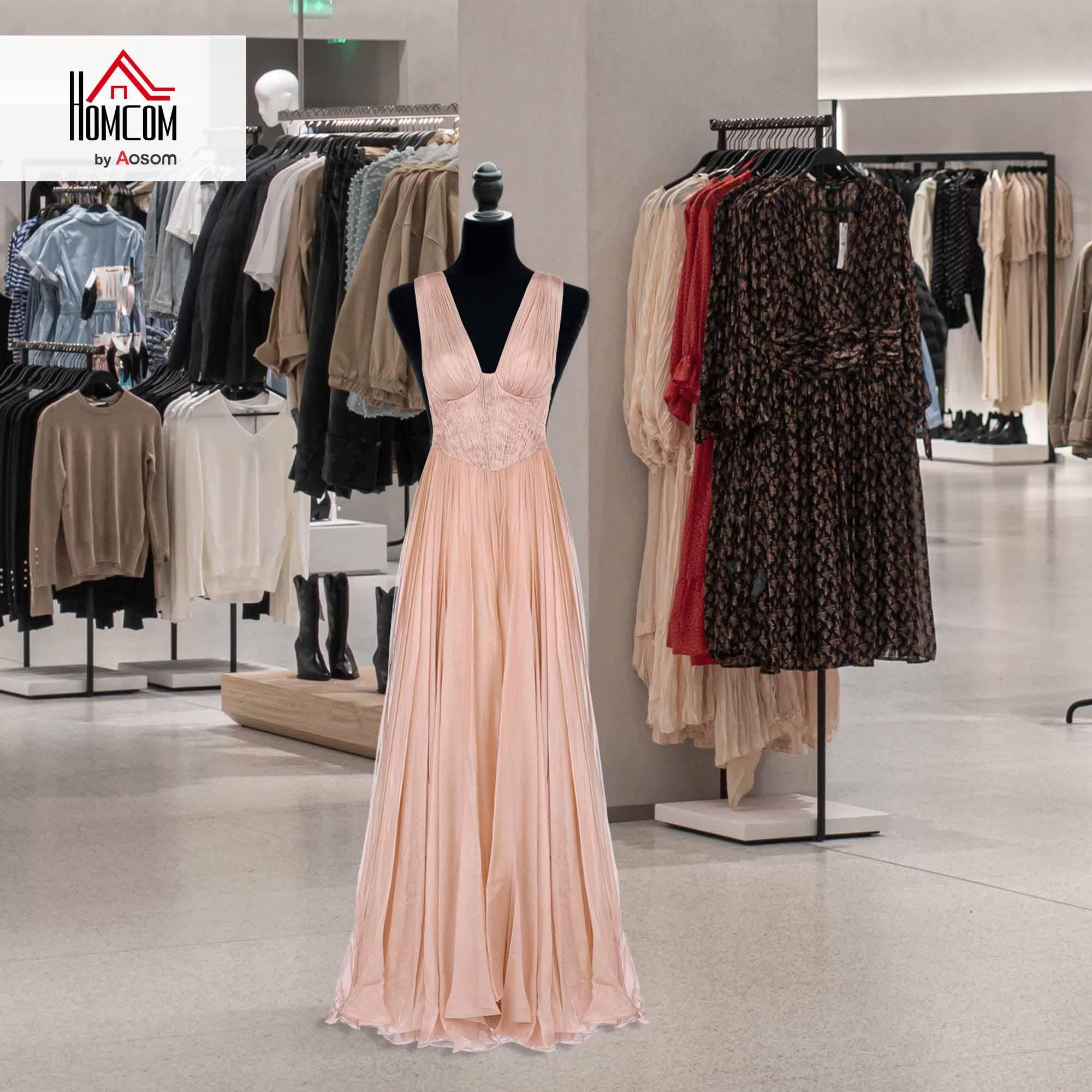 HOMCOM Maniquí de Costura Maniquí Mujer Ajustable a 130-168 cm con Trípode de Madera 50 Alfileres de Colores para Fotografía de Moda Exposición de Prendas Negro