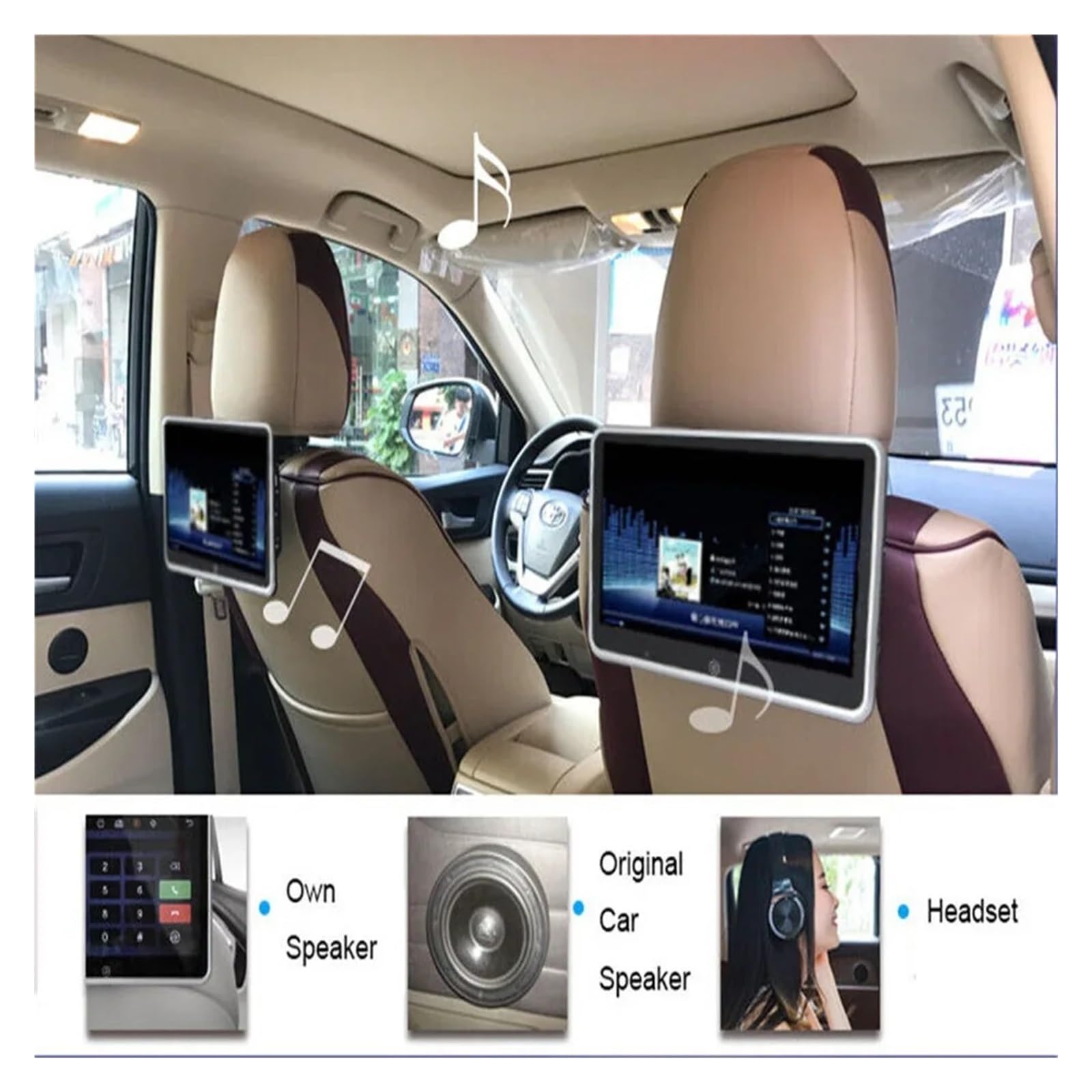 Moniteur D'appui-tête De Voiture 10,1/11,6 Pouces Lecteur MP5 FM HD 1080P avec Écran Vidéo USB Et HDMI Lecteur Multimédia(11.6 inch MP5 2PCS)