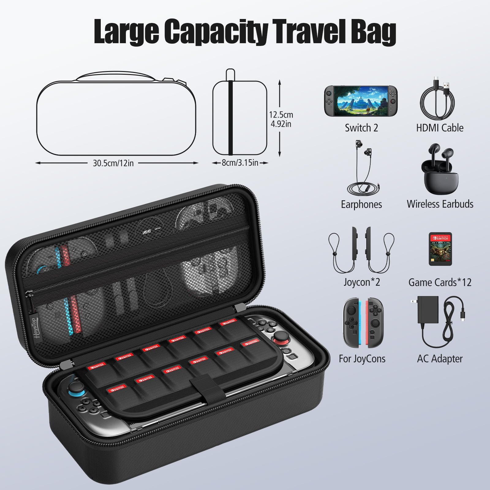 HEYSTOP [30 pezzi] Custodia per Nintendo Switch 2 Kit di Accessori Custodia da Viaggio Switch 2, Switch 2 Dockable Cover Protettiva con Protezione Dello Schermo Switch 2 per Console Nintendo Switch 2