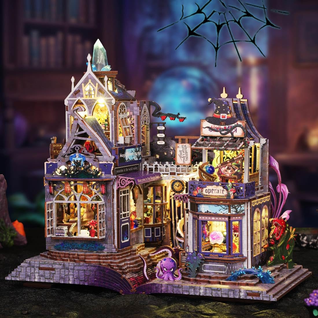 300+ pezzi DIY Magic Castle Modellino casetta puzzle in legno 3D | Regalo per Natale, Halloween, compleanno, decorazione fatta a mano per gli amanti del fai da te, decorazione creativa