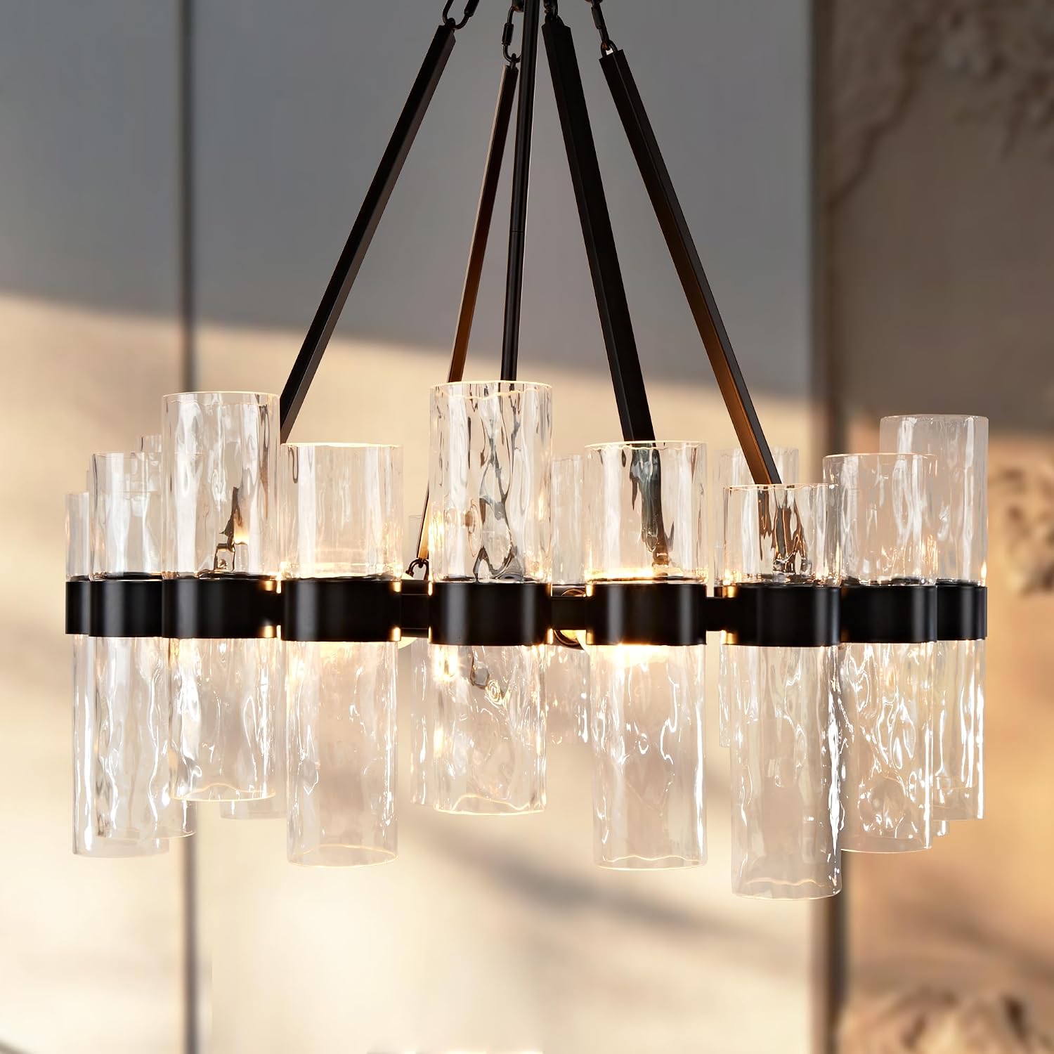 Reclaimed Glass Chandelier For Contemporary Decor Reference: Artisan Glow Recycled Glass Chandelier Industrial Style Handcrafted