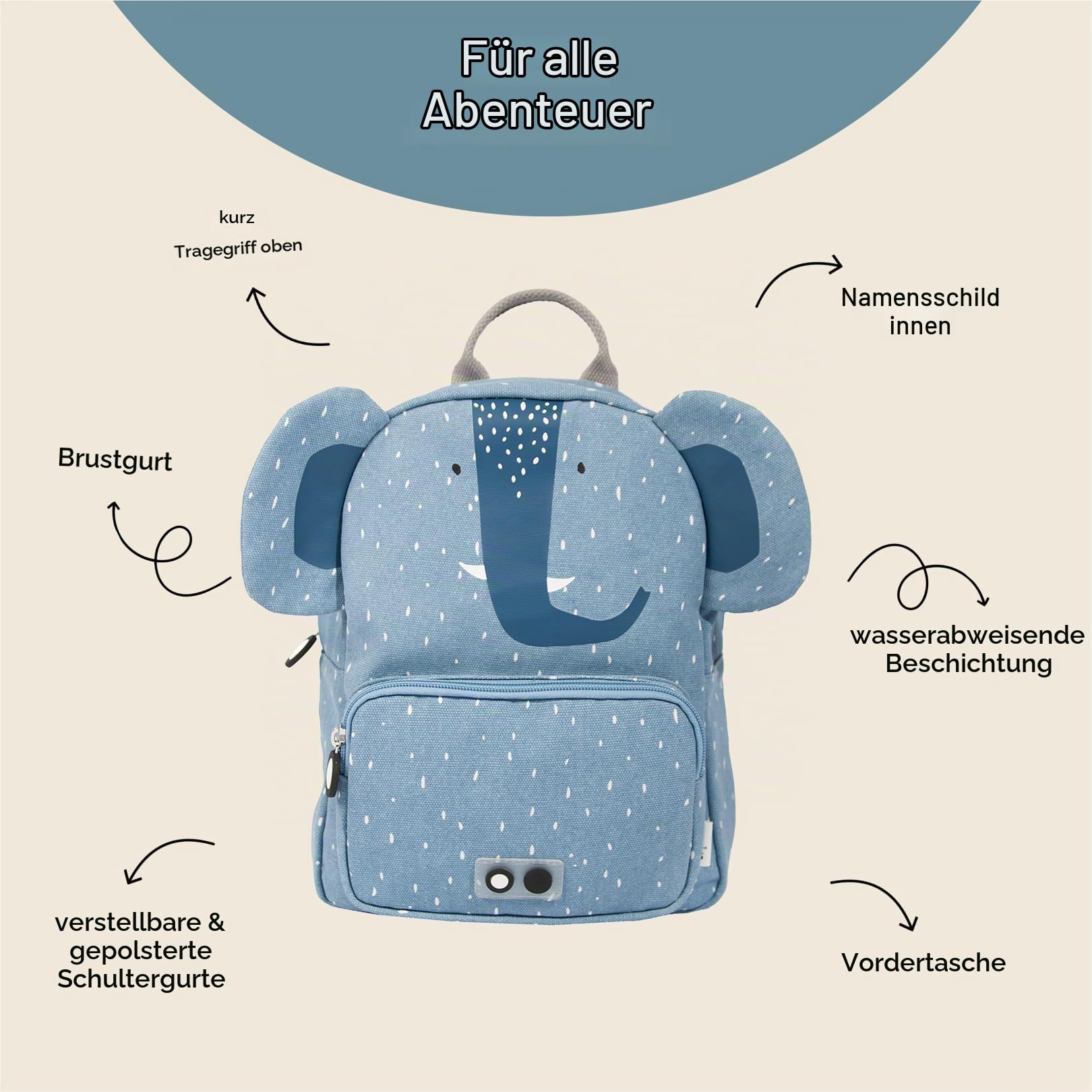 Trixie Rucksack - Rucksack für Kind - für Jungen und Mädchen - Kleiner Turnbeutel