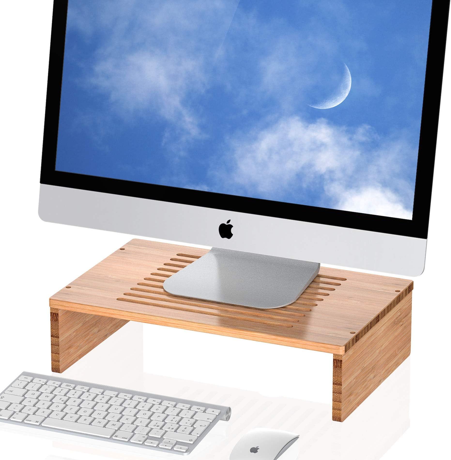Monitor Stand Riser with Vented Bamboo for Computer, Laptop, Desk, iMac, Printer (M2) …